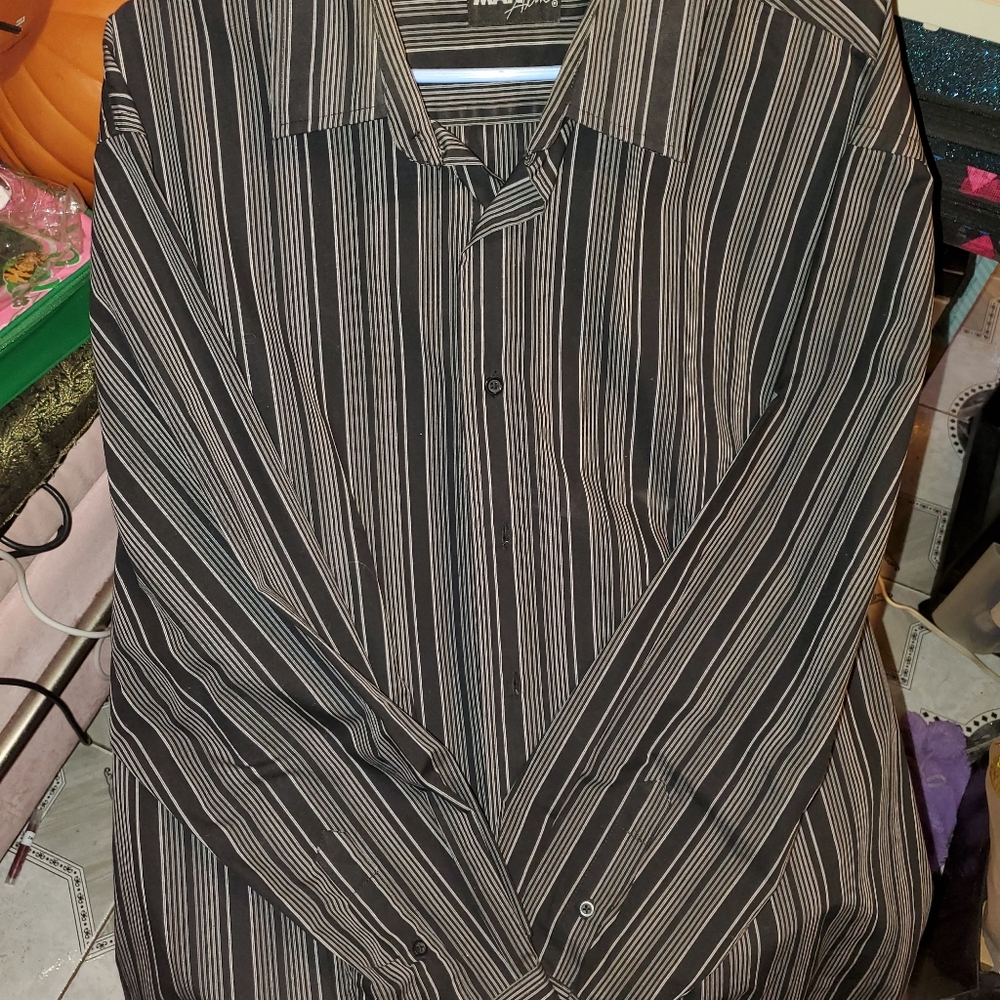 Vintage Man Alive Striped Button Front Shirt XL